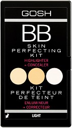 Gosh BB Skin Perfecting Kit - Палитра с два коректора и хайлайтър за лице - продукт