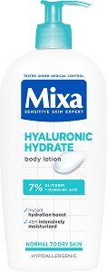 Mixa Hyalurogel Intenisve Hydrating Body Milk - Хидратиращо мляко за тяло за суха и чувствителна кожа от серията "Hyalurogel" - лосион