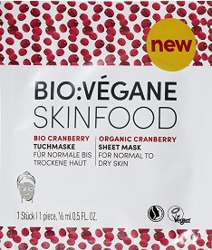 Bio:Vegane Skinfood Organic Cranberry Sheet Mask -       "Organic Cranberry" - 