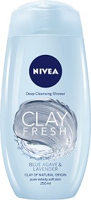 Nivea Clay Fresh Blue Agave & Lavender Deep Cleansing Shower Cream -              -  