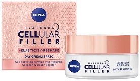 Nivea Cellular Filler + Elasticity Reshape Day Cream SPF 30 - Крем за лице за плътна и еластична кожа от серията "Cellular Filler + Elasticity Reshape" - крем