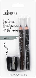 Комплект моливи за очи и вежди с острилка IDC - продукт