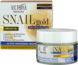 Victoria Beauty Snail Gold Whitening Cream - Избелващ крем с арган и охлюви от серията Snail Gold - крем