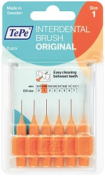 TePe Interdental Brush Original - 6 броя интердентални четки за зъби с размер 0.45 mm - четка