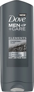 Dove Men+Care Elements Charcoal + Clay Body & Face Wash -            Elements -  