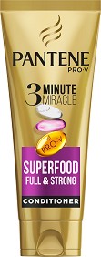 Pantene 3 Minute Miracle Superfood Full & Strong Conditioner -         - 