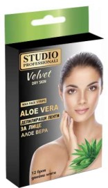 Studio Professionali Wax Face Strips Aloe Vera - Депилиращи ленти за лице с алое вера - опаковка от 12 броя - продукт