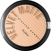 Aura Velvet Matte Pressed Powder - Компактна пудра за лице с матиращ ефект - пудра