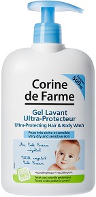 Corine de Farme Ultra-Protecting Hair & Body Wash - Бебешки защитен почистващ гел за коса и тяло - гел