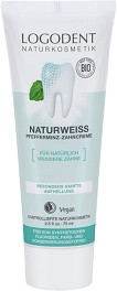 Logona Natural White Peppermint Toothpaste - Избелваща паста за зъби от серията Logodent - паста за зъби