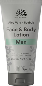 Urtekram Men Aloe Vera Baobab Face & Body Lotion - Био лосион за лице и тяло за мъже с алое и баобаб - лосион