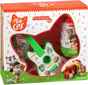 Детски подаръчен комплект 44 Cats - Козметика и играчка китара на тема 44 Котки - продукт