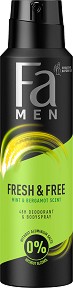 Fa Men Fresh & Free Mint & Bergamot Deodorant -    - 