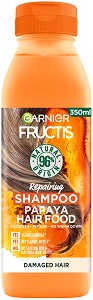 Garnier Fructis Repairing Papaya Hair Food Shampoo - Възстановяващ шампоан за увредена коса с папая - шампоан