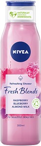 Nivea Fresh Blends Raspberry Shower Gel - Душ гел с малина, боровинка и бадемово мляко - душ гел