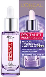 L'Oreal Revitalift Filler HA Serum - Серум за лице против бръчки с хиалуронова киселина от серията "Revitalift Filler HA" - серум