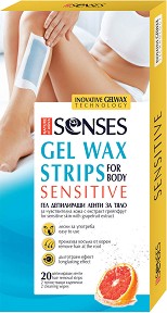 Nature of Agiva Senses Gel Wax Strips - Депилиращи гел ленти за тяло с екстракт от грейпфрут и бамбук - продукт