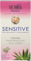Victoria Beauty Sensitive Wax Strips - Депилиращи ленти за лице с екстракт от алое вера - продукт