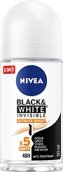 Nivea Black & White Invisible Ultimate Impact Anti-Perspirant Roll-On - Ролон против изпотяване от серията "Black & White Invisible" - ролон