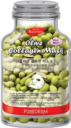 Purederm Olive Collagen Face Mask - Лист маска за лице с колаген и масло от маслина - маска