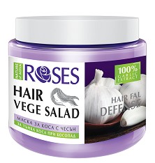 Nature of Agiva Roses Vege Salad Mask Hairfall Defense - Възстановяваща маска против косопад за тънка коса - маска