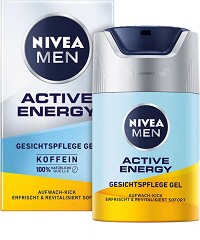 Nivea Men Active Energy Moisturising Gel - Хидратиращ и енергизиращ гел за лице за мъже с кофеин - гел
