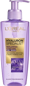 L'Oreal Hyaluron Specialist Replumping Purifying Gel Wash - Почистващ гел за лице с хиалуронова киселина от серията "Hyaluron Specialist" - гел