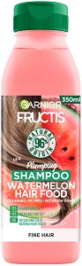 Garnier Fructis Hair Food Watermelon Shampoo - Уплътняващ шампоан за тънка коса с диня от серията Hair Food - шампоан