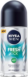 Nivea Men Fresh Kick Anti-Perspirant - Ролон дезодорант против изпотяване от серията Fresh Kick - дезодорант