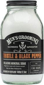 Scottish Fine Soaps Men's Grooming Thistle & Black Pepper Relaxing Mineral Soak - Соли за вана за мъже от серията "Men's Grooming" - продукт