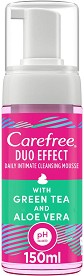 Carefree Duo Effect Daily Intimate Cleansing Mousse - Интимна пянa със зелен чай и алое вера - пяна