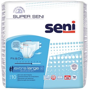 Пелени за възрастни Super Seni - За средна инконтиненция, размер XL, 10 броя - продукт