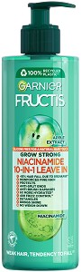 Garnier Fructis Grow Strong 10 in 1 Leave In - Крем без отмиване за тънка и късаща се коса - крем