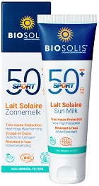 Biosolis Sport Sun Milk SPF 50+ - Био слънцезащитно мляко - мляко за тяло