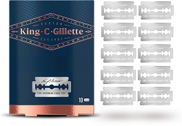 King C. Gillette Double Edge Razor Blades - Резервни ножчета за класическа самобръсначка в опаковка от 10 броя - продукт