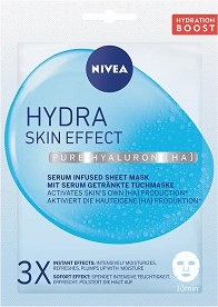 Nivea Hydra Skin Effect Pure Hyaluron Sheet Mask - Лист маска за лице с хиалурон от серията "Hydra Skin Effect" - маска