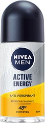 Nivea Men Active Energy Anti-Perspirant Roll-On - Ролон за мъже против изпотяване от серията Active Energy - дезодорант