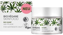 Bio:Vegane Skinfood Organic Hemp 24H Care - Крем за лице за стресирана кожа от серията "Organic Hemp" - крем
