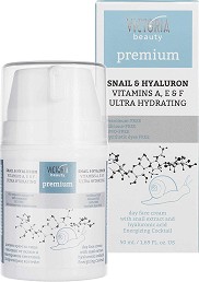 Victoria Beauty Premium Snail & Hyaluron Day Cream - Хидратиращ крем за лице с охлюв и хиалурон - крем