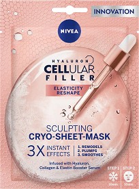 Nivea Cellular Filler + Elasticity Reshape Cryo Sheet Mask - Скулптурираща крио лист маска от серията "Cellular Filler + Elasticity Reshape" - маска