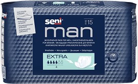 Урологични подложки за мъже Seni Man Extra - За капкова и лека инконтиненция, 15 броя - продукт