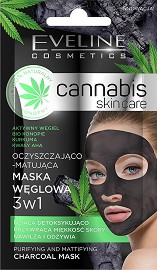 Eveline Canabis Skin Care Face Mask - Маска за лице с активен въглен и коноп - маска