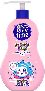 Детски измиващ гел за коса и тяло - Play Time - С аромат на дъвка - гел