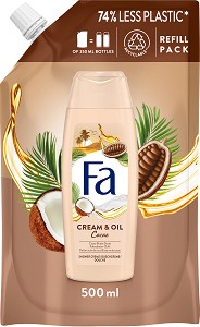Fa Cream & Oil Shower Cream - Пълнител за душ крем с аромат на какао - душ гел