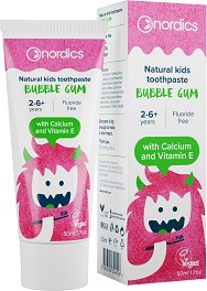 Nordics Kids Toothpaste Bubble Gum - Детска паста за зъби с аромат на дъвка - паста за зъби