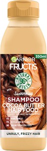 Garnier Fructis Hair Food Cocoa Butter Shampoo - Изглаждащ шампоан за непокорна коса с какао от серията Hair Food - шампоан