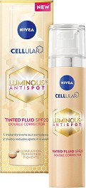 Nivea Cellular Luminous630 Anti Spot Tinted Fluid SPF20 - Цветен флуид за лице срещу пигментни петна от серията Luminous630 - продукт