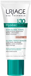 Uriage Hyseac 3-Regul Global Tinted Skincare SPF 30 - Тониращ крем за лице за комбинирана и мазна кожа от серията "Hyseac" - крем