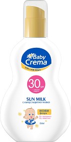 Слънцезащитно мляко Baby Crema - С екстракт от лайка, SPF 30 и SPF 50+ - мляко за тяло