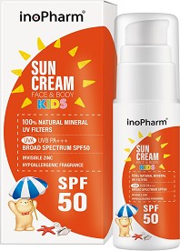 InoPharm Sun Cream Face & Body Kids SPF 50 - Детски слънцезащитен крем за лице и тяло - крем
